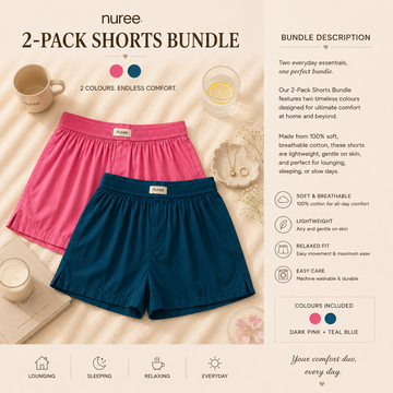 Dark Pink And Teal Blue - Pack Of Two