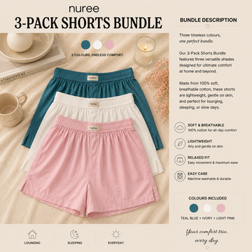 Teal, Ivory And Baby Pink - Pack Of Three